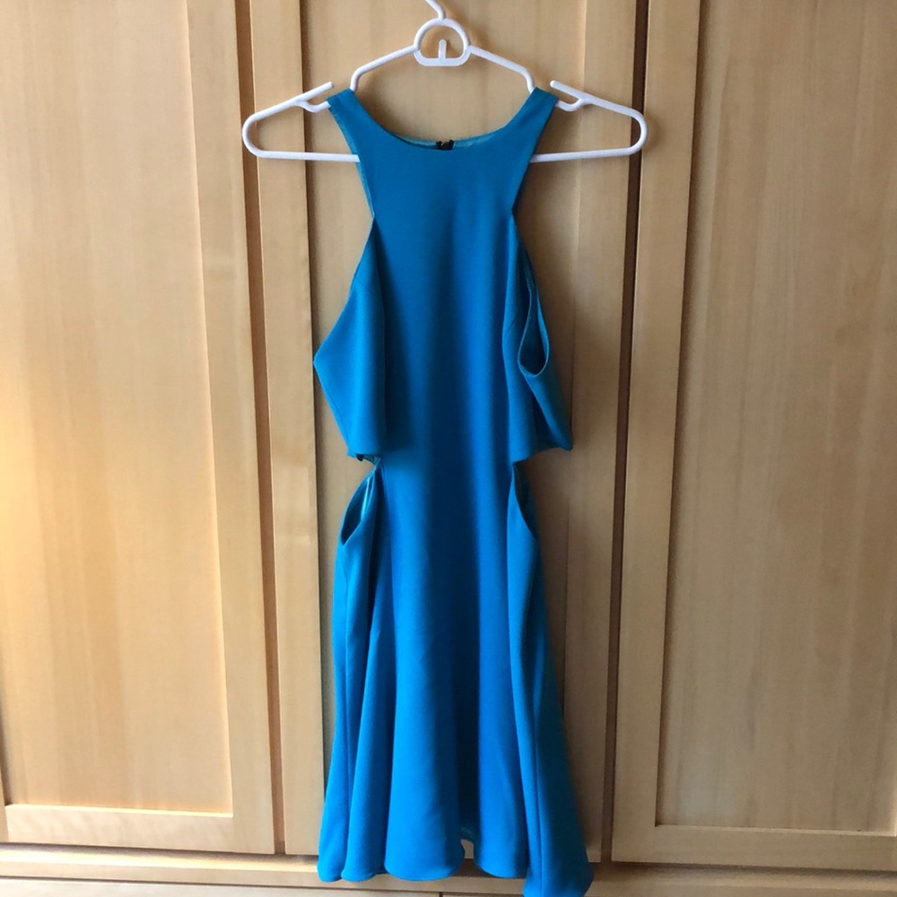 Jay Godfrey Peacock Blue Cutout Dress